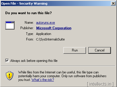 Blocked file Security Warning 